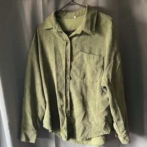 Olive Green Corduroy Women’s Shacket